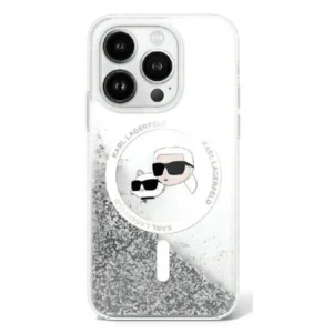 Karl Lagerfeld Liquid Glitter Karl & Choupette Head Magsafe iPhone 16 Plus Case - Clear