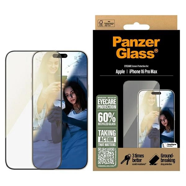 PanzerGlass EyeCare Screen Protector iPhone 16 Pro Max 6.9" Ultra-Wide Fit 2868