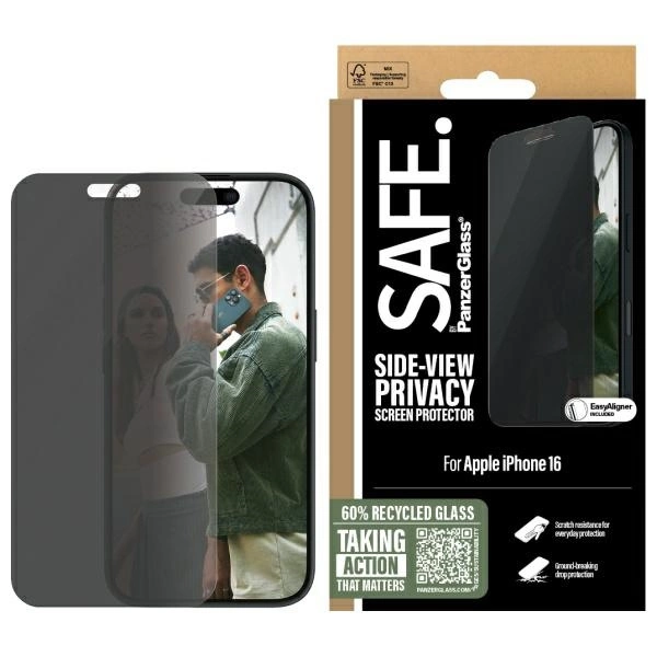 SAFE by PanzerGlass iPhone 16 6.1" Privacy Screen Protector Ultra-Wide Fit SAFEP95875