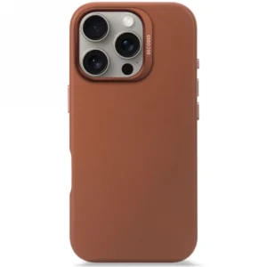 Decoded Leather Backcover case with MagSafe for iPhone 16 Pro - brown