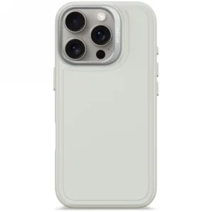 Decoded AntiMicrobial Silicone Stacks Backcover with MagSafe for iPhone 16 Pro - Gray