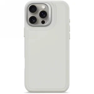 Decoded AntiMicrobial Silicone Stacks Backcover Case with MagSafe for iPhone 16 Pro Max - Gray