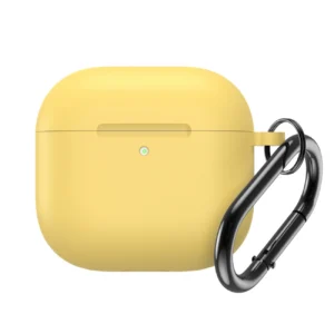 Silicone Case for Airpods 4 with Carabiner - Yellow