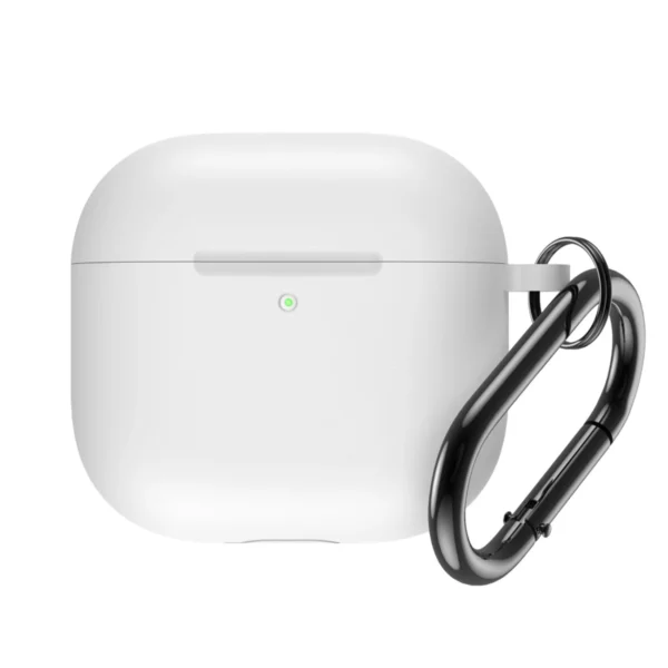 Airpods 4 Silicone Case with Carabiner - White