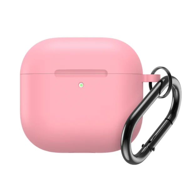 Silicone Case for Airpods 4 with Carabiner - Pink