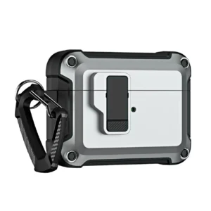 Airpods 4 Pro Armor Case with Carabiner - Gray