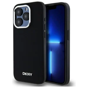 DKNY Plain Logo MagSafe iPhone 15 Pro Case - Black