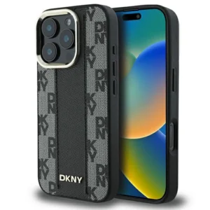 DKNY Checkered Pattern Magsafe iPhone 16 Pro Max Case - Black