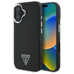 Guess Grained Triangle MagSafe case for iPhone 16 - black