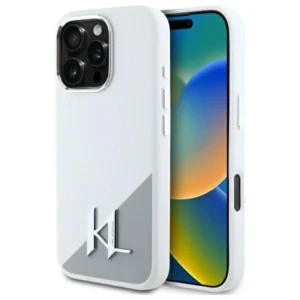 Karl Lagerfeld Silicone Initial Logo Case for iPhone 16 Pro Max - White