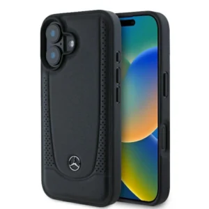 Mercedes Leather Urban iPhone 16 Case - Black