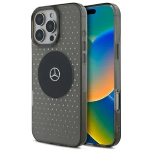 Mercedes MB Case Star Pattern for iPhone 16 Pro - Black