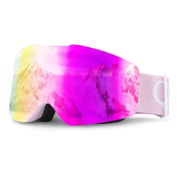 Qunature Pink Frameless Ski Goggles - Pink