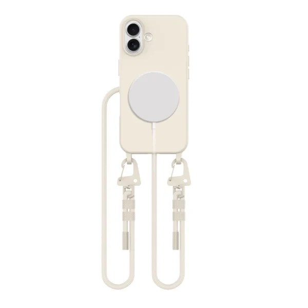 Tech-Protect MagNecklace MagSafe Case with Lanyard for iPhone 16 - Beige