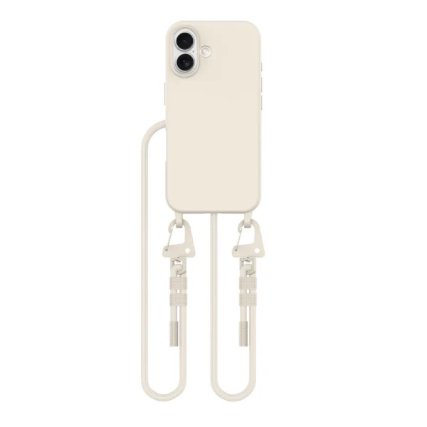 Tech-Protect MagNecklace MagSafe Case with Lanyard for iPhone 16 - Beige-1