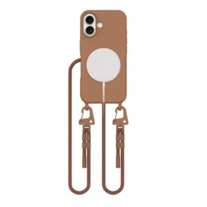 Tech-Protect MagNecklace MagSafe case with lanyard for iPhone 16 - brown