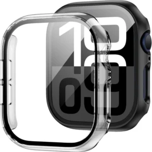 Tech-Protect Defense360 Tempered Glass Case for Apple Watch 10 (46mm) - Clear