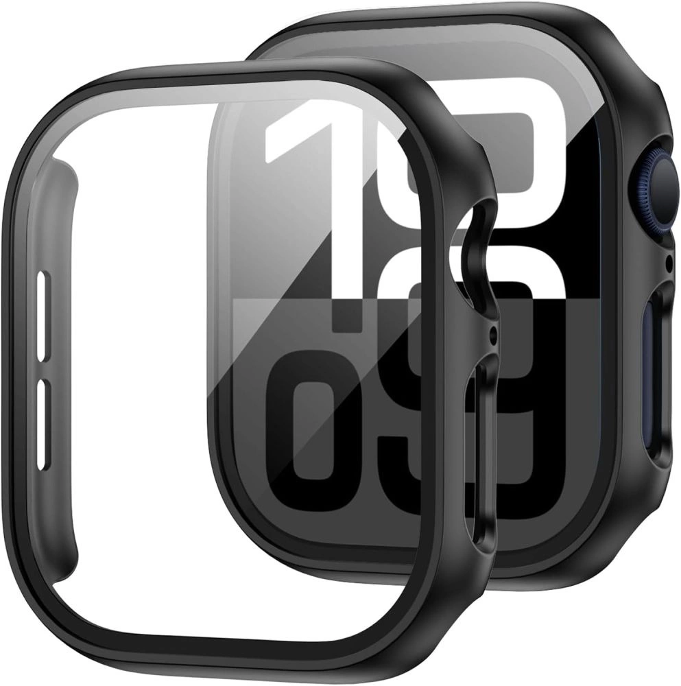 Tech-Protect Defense360 Tempered Glass Case for Apple Watch 10 (42mm) - Black