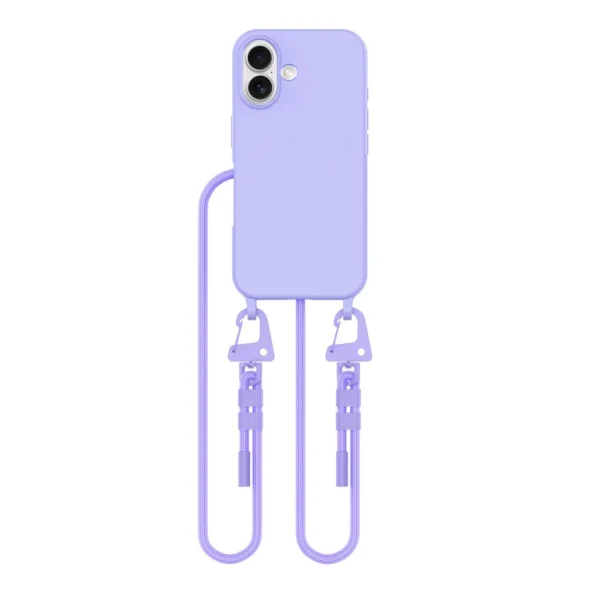 Tech-Protect MagNecklace MagSafe Case with Lanyard for iPhone 16 - Purple-1