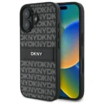 DKNY Texture Pattern Tonal Stripe iPhone 16 Case - Black