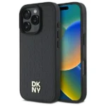 DKNY Repeat Pattern Stack Logo MagSafe iPhone 16 Pro Case - Black