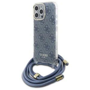 Guess Crossbody Cord 4G Print Case for iPhone 16 Pro Max - Blue