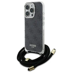 Guess Crossbody Cord 4G Print Case for iPhone 16 Pro Max - Black