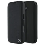 Mercedes Leather Wood Imitation iPhone 16 Case - Black