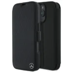 Mercedes Leather Wood Imitation iPhone 16 Pro Max Case - Black