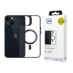 3mk Satin Armor MagCase with MagSafe for iPhone 13 / 14 - Transparent with Black Frame