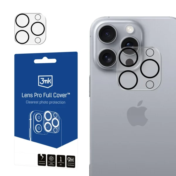 3mk Lens Pro Full Cover Camera Protector for iPhone 16 Pro / 16 Pro Max