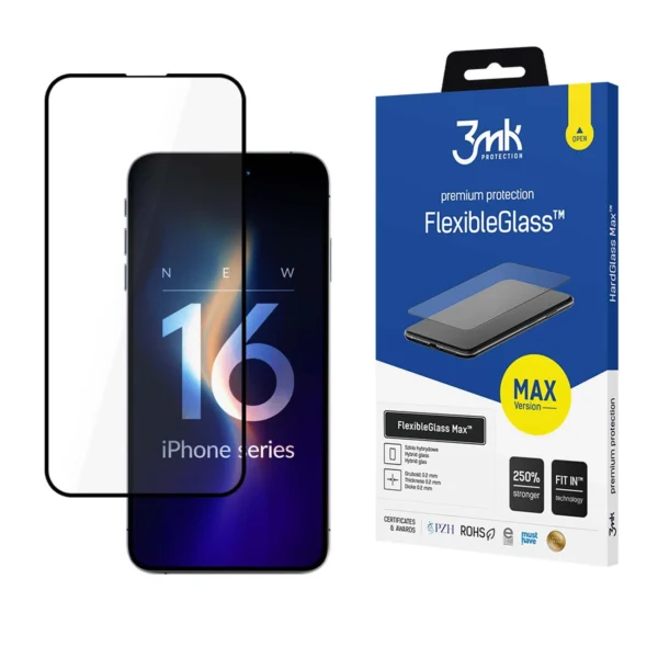 Tempered glass 3mk FlexibleGlass Max for iPhone 16 Pro