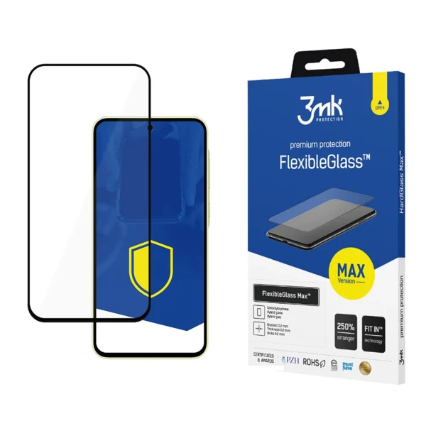 Tempered glass 3mk FlexibleGlass Max Black for Samsung Galaxy A35 5G