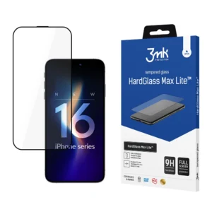 3mk HardGlass Max Lite Tempered Glass with Black Frame for iPhone 16 Pro Max