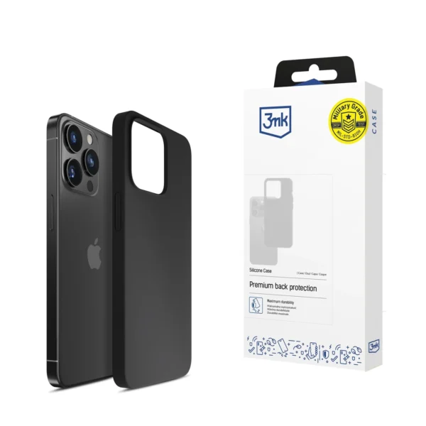 3mk Silicone Case for iPhone 16 Pro - Black