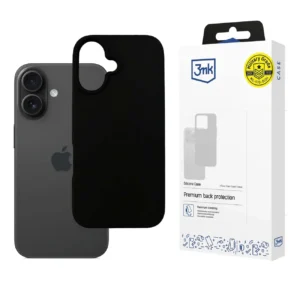 3mk Silicone Case for iPhone 16 Plus - Black