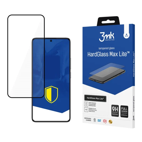 Tempered glass 3mk HardGlass Max Lite Black for Xiaomi Poco F6