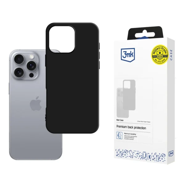 3mk Matt Case for iPhone 16 Pro - Black