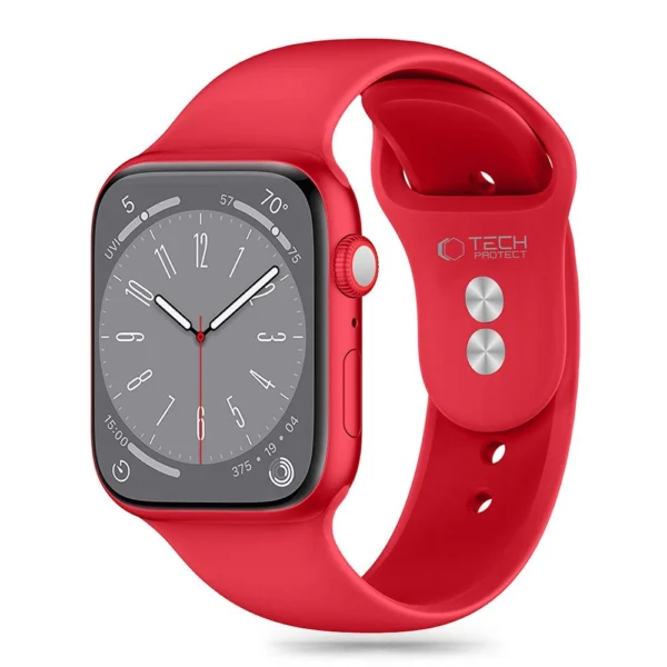 Tech-Protect Silicone Strap for Apple Watch 6 / 7 / 8 / 9 / 10 / SE / Ultra 1 / 2 (44/45/46/49 mm) - Red