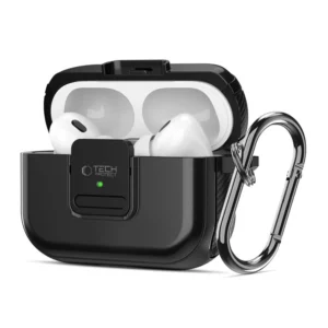 Tech-Protect Defender Hook MagSafe Case with Carabiner for Apple AirPods Pro 1 / 2 - Black