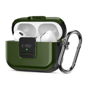 Tech-Protect Defender Hook MagSafe Case with Carabiner for Apple AirPods Pro 1 / 2 - Green