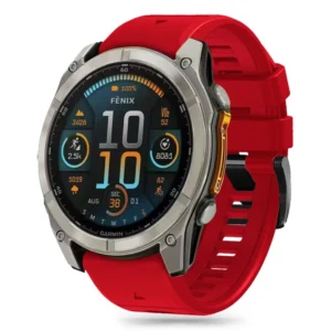 Tech-Protect Silicone Line Strap for Garmin Fenix 5 / 6 / 6 Pro / 7 / 8 (47 mm) / E - Red