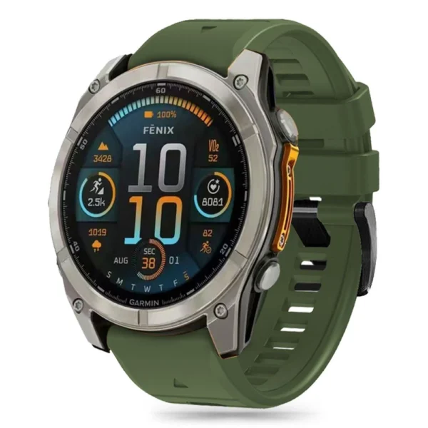 Tech-Protect Silicone Line Strap for Garmin Fenix 5 / 6 / 6 Pro / 7 / 8 (47 mm) / E - Green