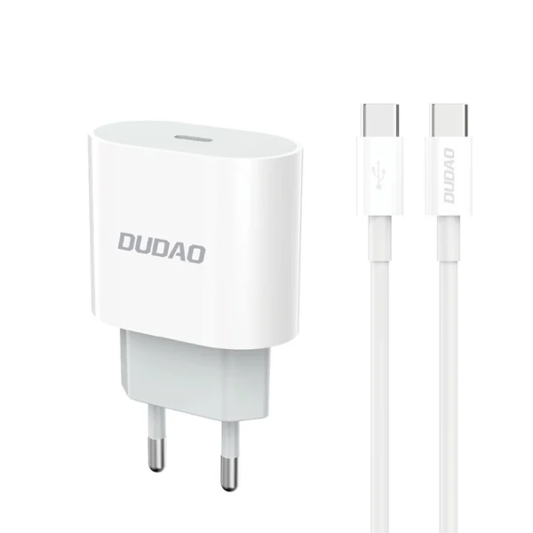 Dudao A14EUC PD 20W USB-C Wall Charger with Cable - White