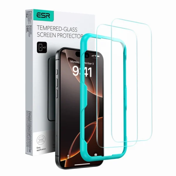 ESR Tempered Glass 2-PACK for iPhone 16 Pro Max - transparent