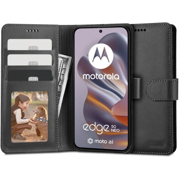 Tech-Protect Wallet Case for Motorola EDGE 50 NEO - Black