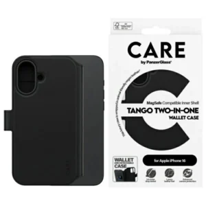 CARE by PanzerGlass Feature Tango 2in1 Wallet MagSafe Case for iPhone 16 - Black