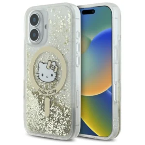 Hello Kitty Liquid Glitter Fever MagSafe iPhone 16 Case - Gold