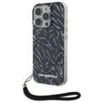 Karl Lagerfeld Zebra With Cord iPhone 16 Pro Case - Purple