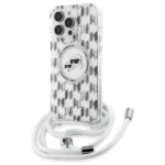 Karl Lagerfeld IML Crossbody Monogram Karl & Choupette Head MagSafe Case for iPhone 16 Pro - Clear